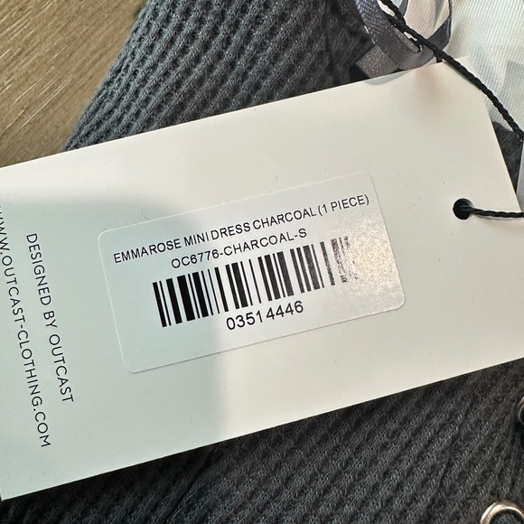 NWT! Outcast Emmarose Mini Dress Charcoal Size Small - Picture 8 of 11